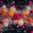 Vibrant Abstract with Orange and Pink Spheres