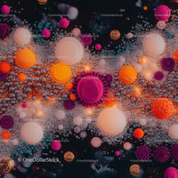 Vibrant Abstract with Orange and Pink Spheres