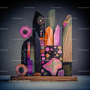 Colorful Abstract Sculpture with Geometric Shapes
