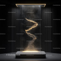Futuristic Light Installation with Glowing Particles