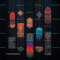 Vibrant Textile Art with Geometric Patterns