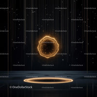 Futuristic Glowing Ring on Black Background
