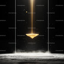 Futuristic Golden Light Beam in Dark Cosmic Space
