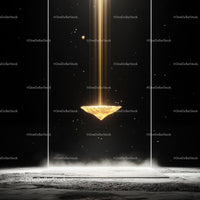 Futuristic Golden Light Beam in Dark Cosmic Space