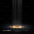 Glowing Yellow Circle in Dark Mystical Atmosphere