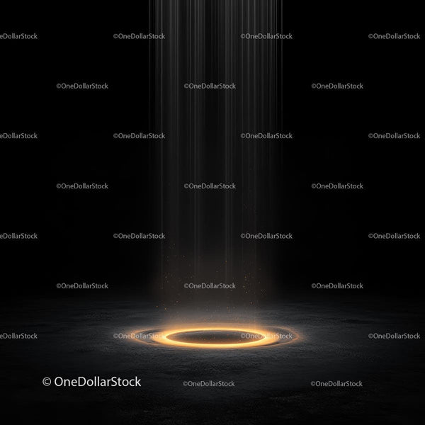 Glowing Yellow Circle in Dark Mystical Atmosphere