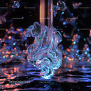 Vibrant Liquid Swirl with Neon Glow and Reflections
