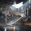 Futuristic Abstract Interior with Floating Glass Blobs