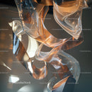 Abstract Glass Sculpture with Dynamic Light Reflections