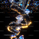 Glowing Abstract Crystal Design with Golden Highlights