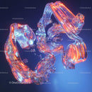 Vibrant Neon Abstract Art with Fluid Shapes
