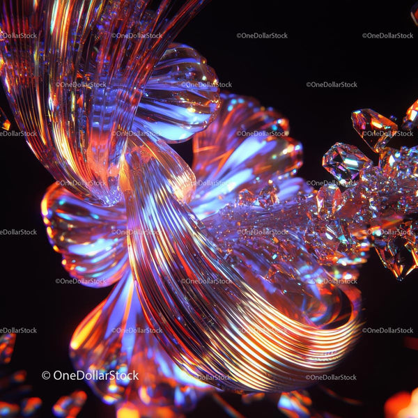 Vibrant Abstract Glass Art with Dynamic Shapes