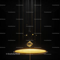 Futuristic Abstract Illumination with Golden Light