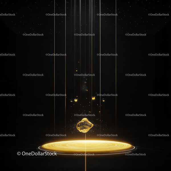 Futuristic Abstract Illumination with Golden Light