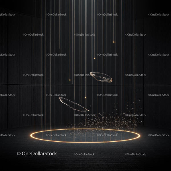 Futuristic Neon Ring with Glowing Particles