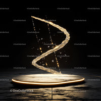 Futuristic Glowing Spiral on Abstract Platform