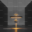 Futuristic Installation with Glowing Sphere and Geometric Design