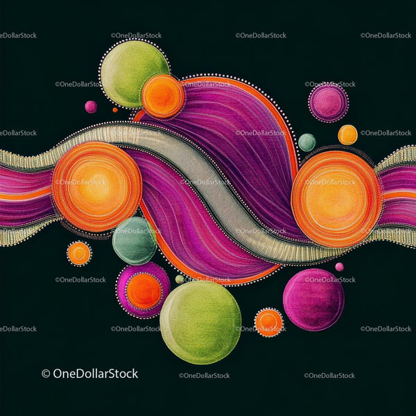Vibrant Abstract Art with Circular Patterns