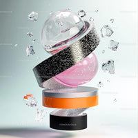 Abstract Geometric Design with Glass Spheres and Sparkles