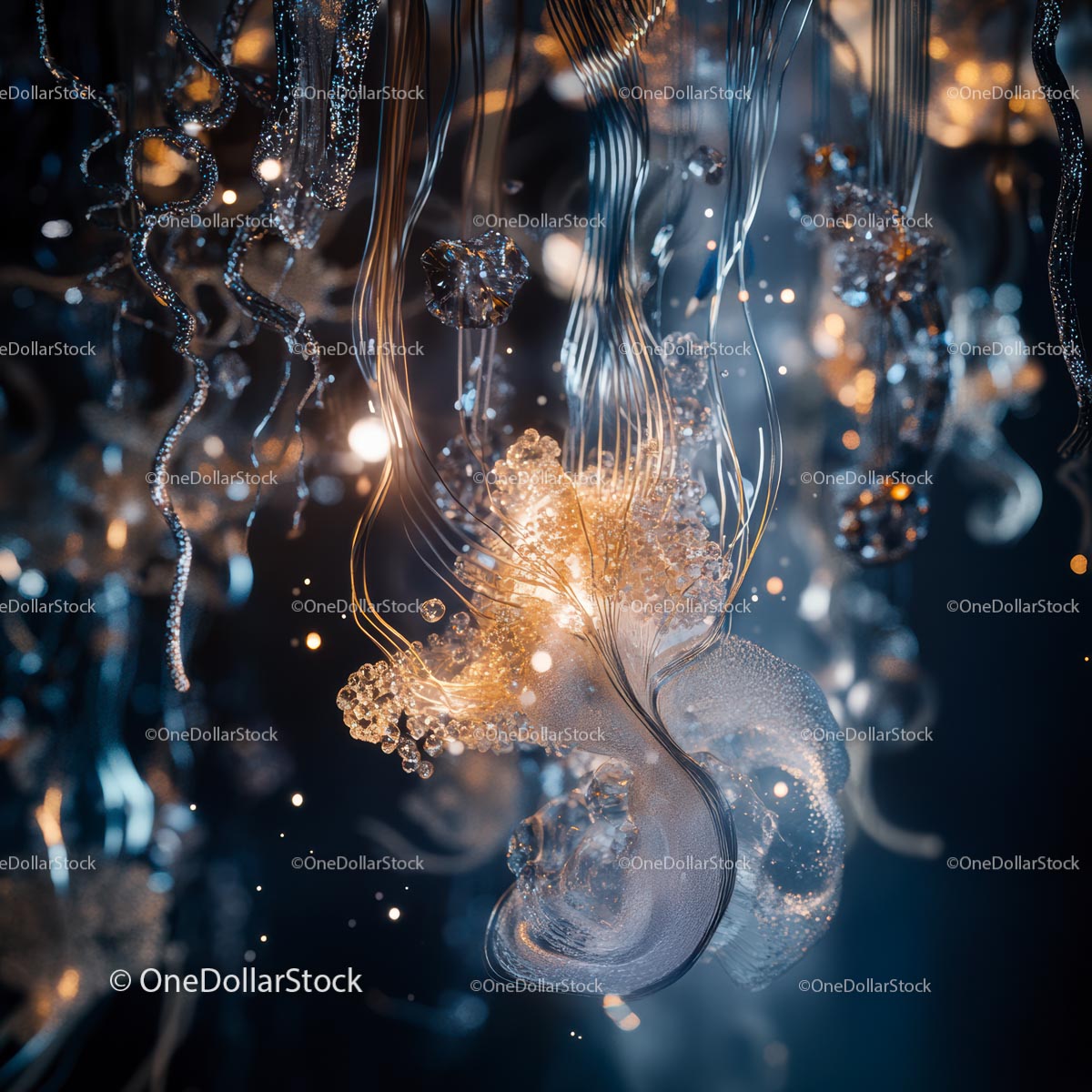 Ethereal Abstract Lights with Shimmering Decorations