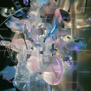 Abstract Glass Sculpture with Translucent Shapes