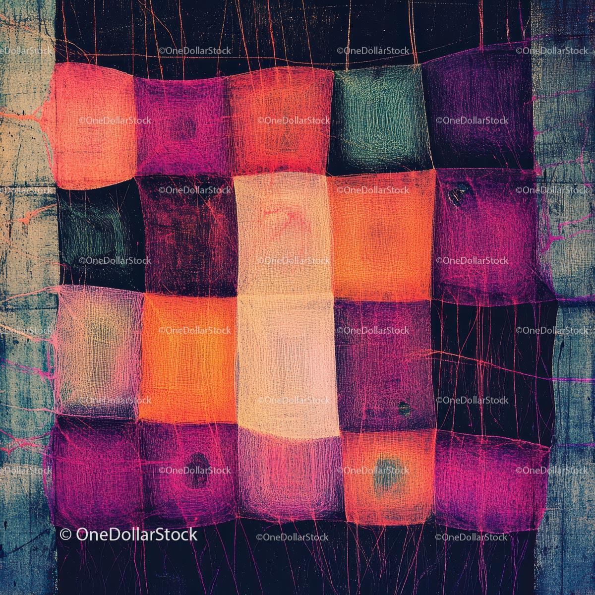 Colorful Woven Fabric with Vibrant Geometric Design