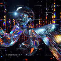 Futuristic Abstract Design with Iridescent Liquid Forms