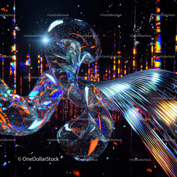 Futuristic Abstract Design with Iridescent Liquid Forms