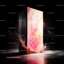 Modern Abstract Art with Vibrant Pink and Black Contrast