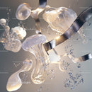 Abstract Glass and Metal Fluid Dynamics Sculpture