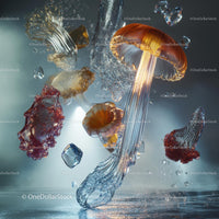 Vibrant Jellyfish in a Dreamlike Underwater Scene