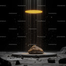 Illuminated Rock with Mystical Golden Halo