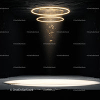 Golden Rings Casting Light in a Dark Room