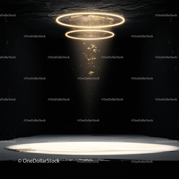 Golden Rings Casting Light in a Dark Room