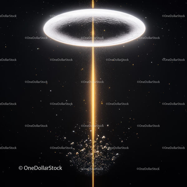 Futuristic Cosmic Light Beam in Space