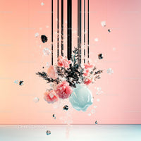 Floating Pastel Blooms in Surreal Abstract Design