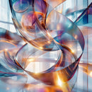 Futuristic Abstract Design with Colorful Glass Ribbons