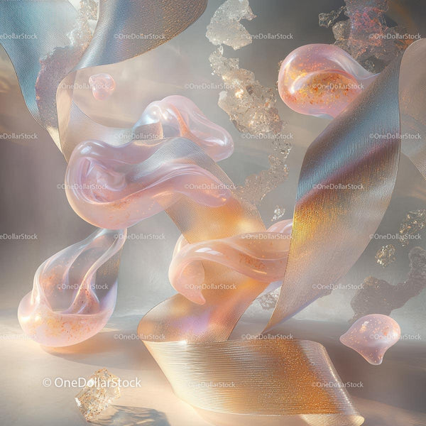 Ethereal Fluid Shapes in Light and Pastel Tones