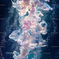 Underwater Abstract with Vibrant Liquid Swirls