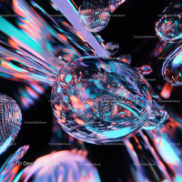 Vibrant Abstract Art with Glowing Bubbles