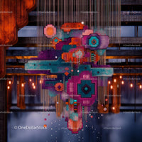 Vibrant Abstract Geometric Art Installation
