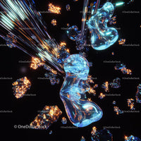 Futuristic Abstract Luminescent 3D Art with Glowing Crystals