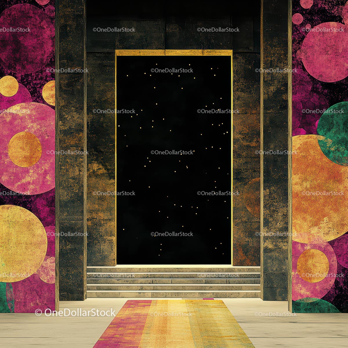 Vibrant Abstract Walls with Cosmic Portal