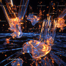 Futuristic Neon Art Installation with Glass and Lights