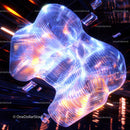 Futuristic Glowing Abstract Shape with Neon Colors