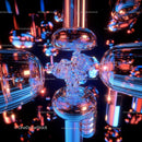 Futuristic Geometric Light Structures with Neon Glow