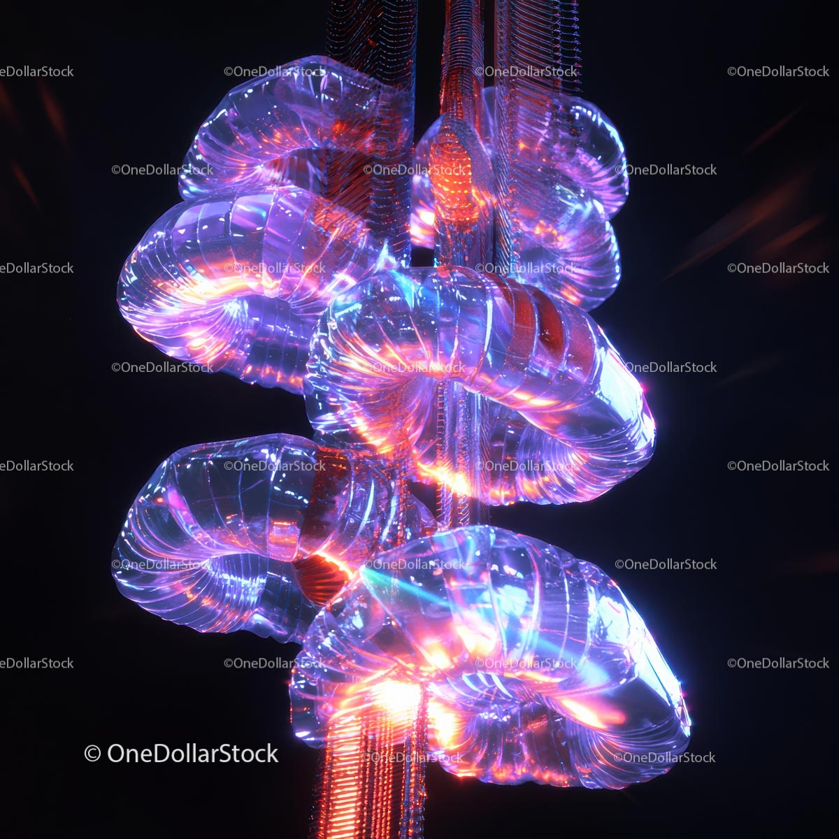 Vibrant Abstract Neon Light Installation