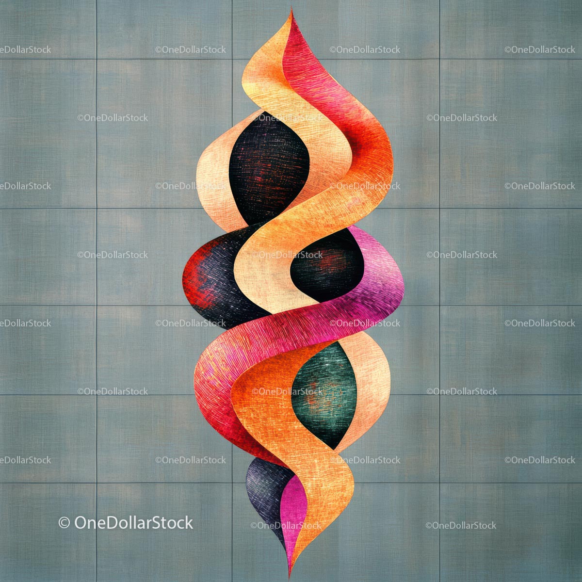 Vibrant Abstract Sculpture in Modern Interior Setting