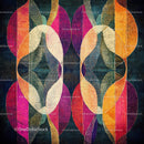 Vibrant Retro Abstract Art with Geometric Shapes