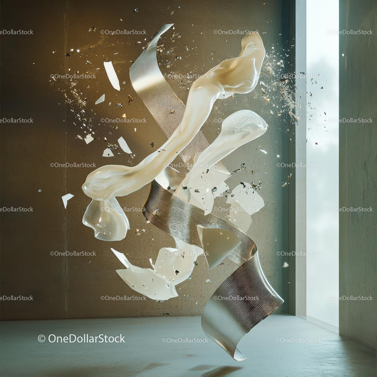 Fluid and Metallic Abstract Art with Dynamic Motion